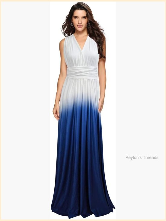 Dresses & Skirts - Women's Formal Maxi Dress Convertible Sleeveless V-Neck Wrap